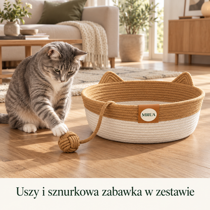 Legowisko MRUA – bawełniane gniazdo z drapakiem i zabawką